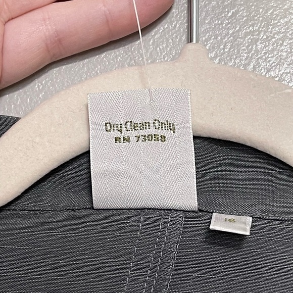 Garnet Hill Gray Silk Linen blend Button front layering top size 16 - Picture 5 of 5